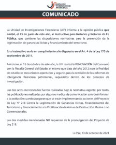 COMUNICADO 2021 - Aclaración  FECHA:13/10/2021