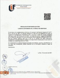 CIRCULAR 1-2021 - Sobre lugar de extensión  FECHA: 15/01/2021